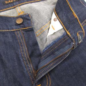Nudie Jeans NJ3448 THIN FINN デニム ジーンズ レザーパッチ インディゴブルー