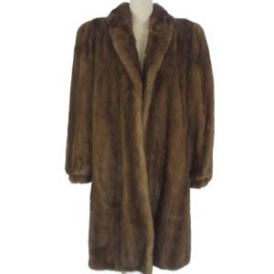 美品 銀サガ Belle Vison ミンクファー ロング コート ブラウン