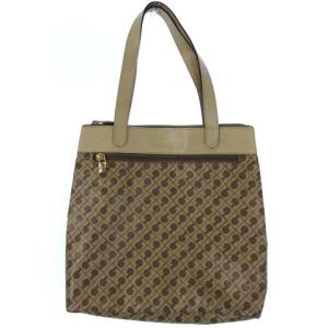 GHERARDINI SOFTY トート バッグ レザー 切替 ゴールド金具 ブラウン