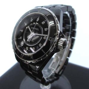 CHANEL J12 38mm H1626 12P ダイヤ ブラック セラミック 自動巻き 腕時計 黒