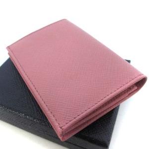 PRADA 1MC945 サフィアーノ メタル レザー カードケース ロゴ ゴールド金具 ピンク