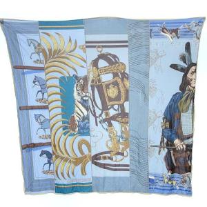 CARRE EN CARRES カレ 90 スカーフ シルク 総柄 マルチカラー