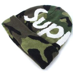 Supreme 17AW Big Logo Beanie Woodland Camo ビーニー