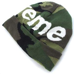 Supreme 17AW Big Logo Beanie Woodland Camo ビーニー
