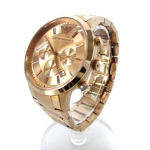 EMPORIO ARMANI AR-2452 腕時計 クロノグラフ デイト クォーツ アナログ ゴールド文字盤 SS ゴールド