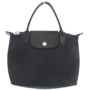 Longchamp 1601 002 001 LE PLIAGE ハンド バッグ ミニ ナイロン レザー ブラック