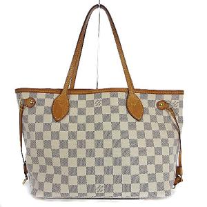 LOUIS VUITTON N41362 ダミエ アズール ネヴァーフル PM ポーチ付 トートバッグ 白系