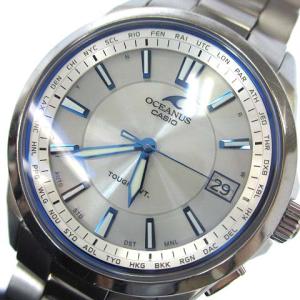 CASIO 0CW-S100 OCEANUS 腕時計 電波ソーラー マルチバンド6 チタン デイト シルバー