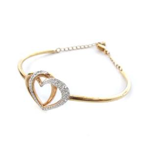 SWAROVSKI ダブルハート ブレスレット バングル SK-5194838 ピンクゴールド