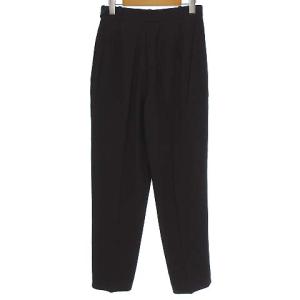 HERMES パンツ スラックス ウール ストレッチ 無地 ブラウン 40
