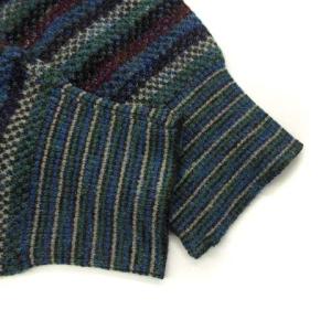 MISSONI SPORTS ヴィンテージ ニット セーター 長袖 Vネック ウール ボーダー グリーン