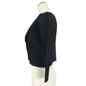 PLEATS PLEASE ISSEY MIYAKE ISSEY MIYAKE カーディガン ショート丈 プリーツ 3 ブラック