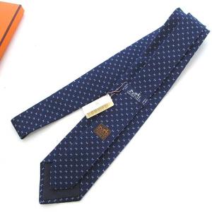 HERMES 659290T ヘヴィシルクタイ 8CM ファインH ブルー系