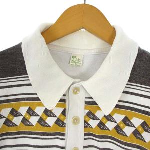 THE FLAT HEAD パームレーベル Palms Label ポロシャツ 半袖 コットン ホワイト 白 XL