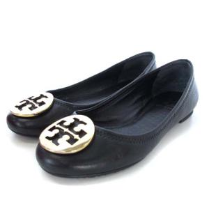 バレエ シューズ フラット ロゴ ゴールド金具 レザー 50008692 黒 ブラック 5C 22cm相当 靴 シューズ