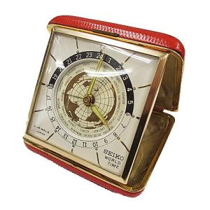 SEIKO WORLD TIME ワールドタイム トリップメイト トラベルクロック 2石 手巻き 携帯用 折り畳み 置時計 目覚まし ヴィンテージ