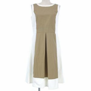 ワンピース ノースリーブ コットン ナイロン ひざ丈 膝丈 UL-521392 白 ホワイト ベージュ 40 L位