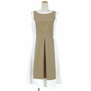 M'S GRACY ワンピース ノースリーブ コットン ナイロン ひざ丈 膝丈 UL-521392 白 ホワイト ベージュ 40 L位