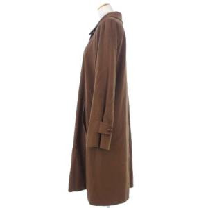 Aquascutum ステンカラーコート カシミヤ100% ロング 長袖 比翼 無地 茶 ブラウン アウター IBO24