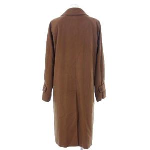 Aquascutum ステンカラーコート カシミヤ100% ロング 長袖 比翼 無地 茶 ブラウン アウター IBO24