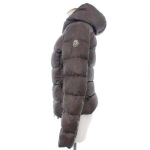 MONCLER JERSEY ダウンジャケット 長袖 フード ジップアップ ロゴ ワッペン ブラウン
