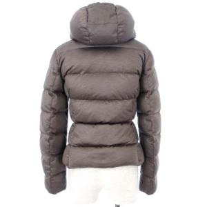 MONCLER JERSEY ダウンジャケット 長袖 フード ジップアップ ロゴ ワッペン ブラウン