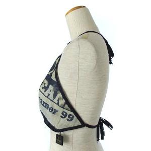 FENDI タグ付き カットソー ベアトップ ノースリーブ ロゴ 総柄 10.563516 ネイビー 40 M AA