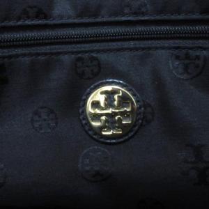 TORY BURCH トートバッグ ナイロン レザー ロゴ 黒 ブラック かばん カバン 鞄