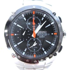 7T62-0ED0 Sportura 腕時計 クォーツ アナログ クロノグラフ 黒文字盤 シルバー