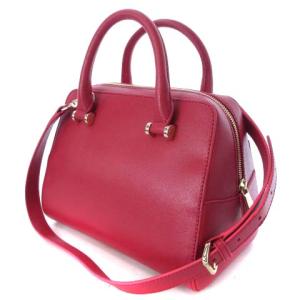 FURLA 2way ハンド ショルダー バッグ レザー レッド