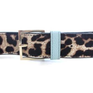 kate spade new york ショルダーストラップ レオパード柄 ハラコ レザー タッセル ベージュ ライトブルー