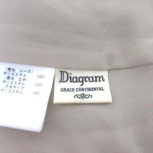 Diagram GRACE CONTINENTAL 総レース ロング カーディガン 7分袖 七分袖 フラワーモチーフ ベージュ 36 S ボタンレス X