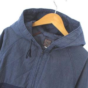 桃太郎ジーンズ MOMOTARO JEANS BLUE GARMENTS 藍布屋 アノラック パーカー シャンブレー 切替 コットン プルオーバー サイドジッパー