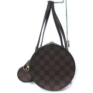 LOUIS VUITTON N41210 ダミエ パピヨン 30 GM トートバッグ 筒型 ポーチ付き エベヌ ブラウン