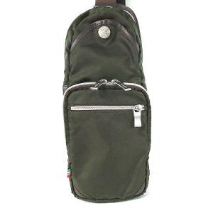 Orobianco ボディバッグ クロスボディ ショルダーバッグ ナイロン レザー コンビ limonta 1893 イタリア製 緑 カーキ かばん