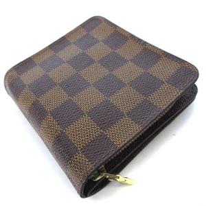LOUIS VUITTON N61668 ダミエ コンパクトジップ 二つ折り財布 茶