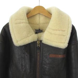 AVIREX B-3 ムートン フライト ジャケット シープ レザー 2102XW ブラウン 40