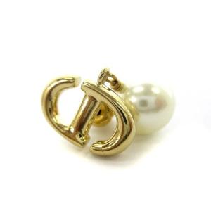 Dior CD NAVY ピアス レジンパール メタル ゴールド ホワイト