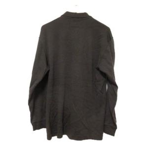 dunhill ポロシャツ 長袖 ブラウン ウール XL ロゴ刺繍 胸ポケット