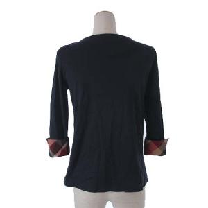 BLUE LABEL CRESTBRIDGE カットソー ブラウス 七分袖 ロールアップ コットン ネイビー