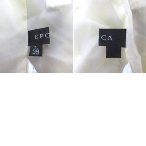 EPOCA ひざ丈 スカート タックフレアー 総柄 ウール シルク混 38 ベージュ