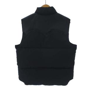 SUGAR CANE SC12340  LEATHER YOKE DOWN VEST 前開き 切替 レザー ブラック S