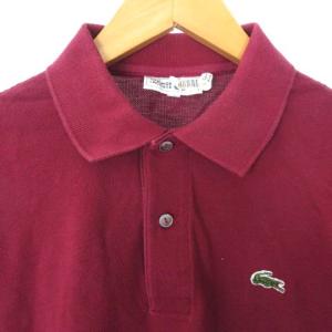 LACOSTE L-1212 ポロシャツ 半袖 ロゴ 刺繍 ワンポイント コットン レッド 赤 4 M位 SM0