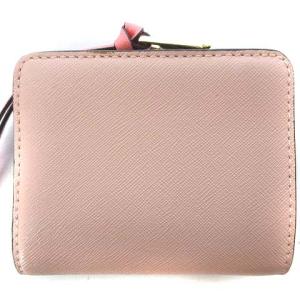 MARC JACOBS 美品 二つ折り 財布 ウォレット L字ファスナー バイカラー PVC ブラック 黒 ピンク SM0