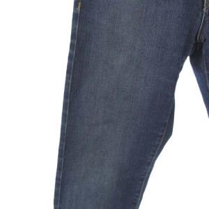 ARMANI COLLEZIONI デニム パンツ ジーンズ テーパード レザーパッチ コットン インディゴブルー 青系 W28 M位 SM0