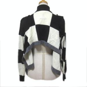 COMME des GARCONS GK-N026 AD2003 長袖ニット 変形 ショート タートルネック ブラック ホワイト