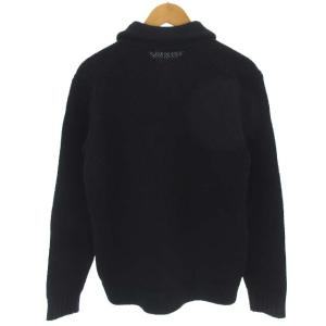 MARGARET HOWELL カーディガン ステンカラー 長袖 前開き ゲージ ウール ブラック