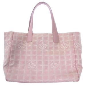 CHANEL ニュートラベルライン MM トートバッグ ハンドバッグ ココマーク 総柄 ピンク