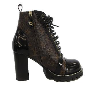 LOUIS VUITTON 1A2Y7W 21年製  スタートレイルライン モノグラム アンクル ブーツ 38 茶