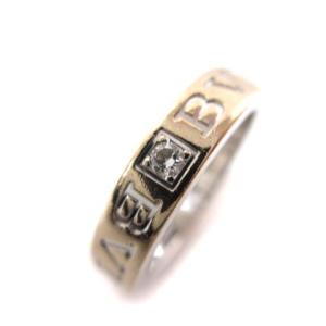 BVLGARI ダブルロゴ リング ダイヤモンド 1P K18WG シルバー 11号